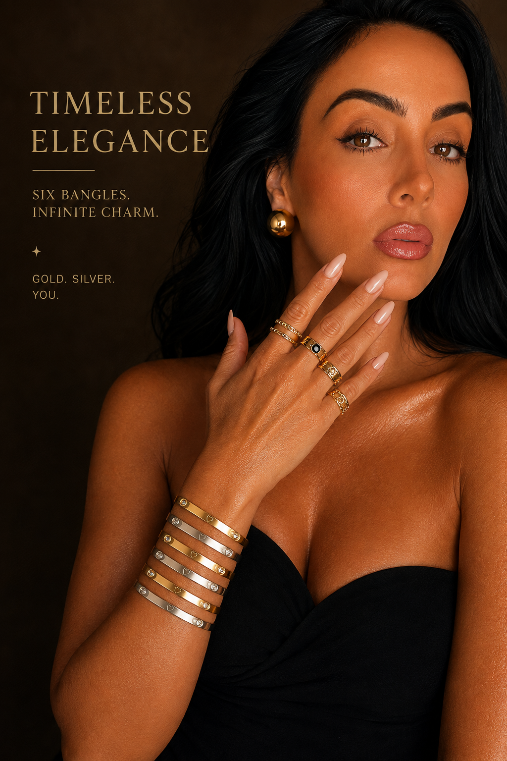 Bangles: Zircon & Herat, Bangles Gold-plated , Stainless Steel.