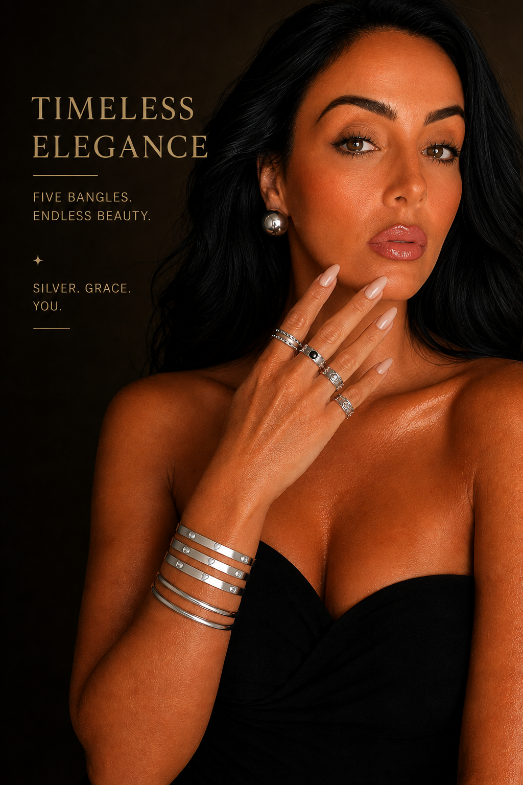Bangles: Zircon & Herat, Bangles Gold-plated , Stainless Steel.
