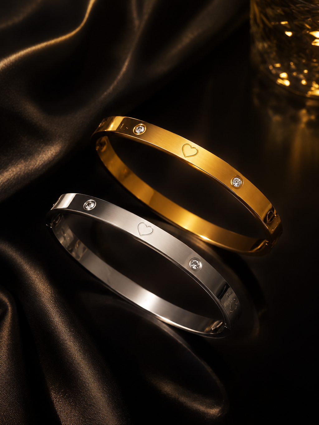 Bangles: Zircon & Herat, Bangles Gold-plated , Stainless Steel.