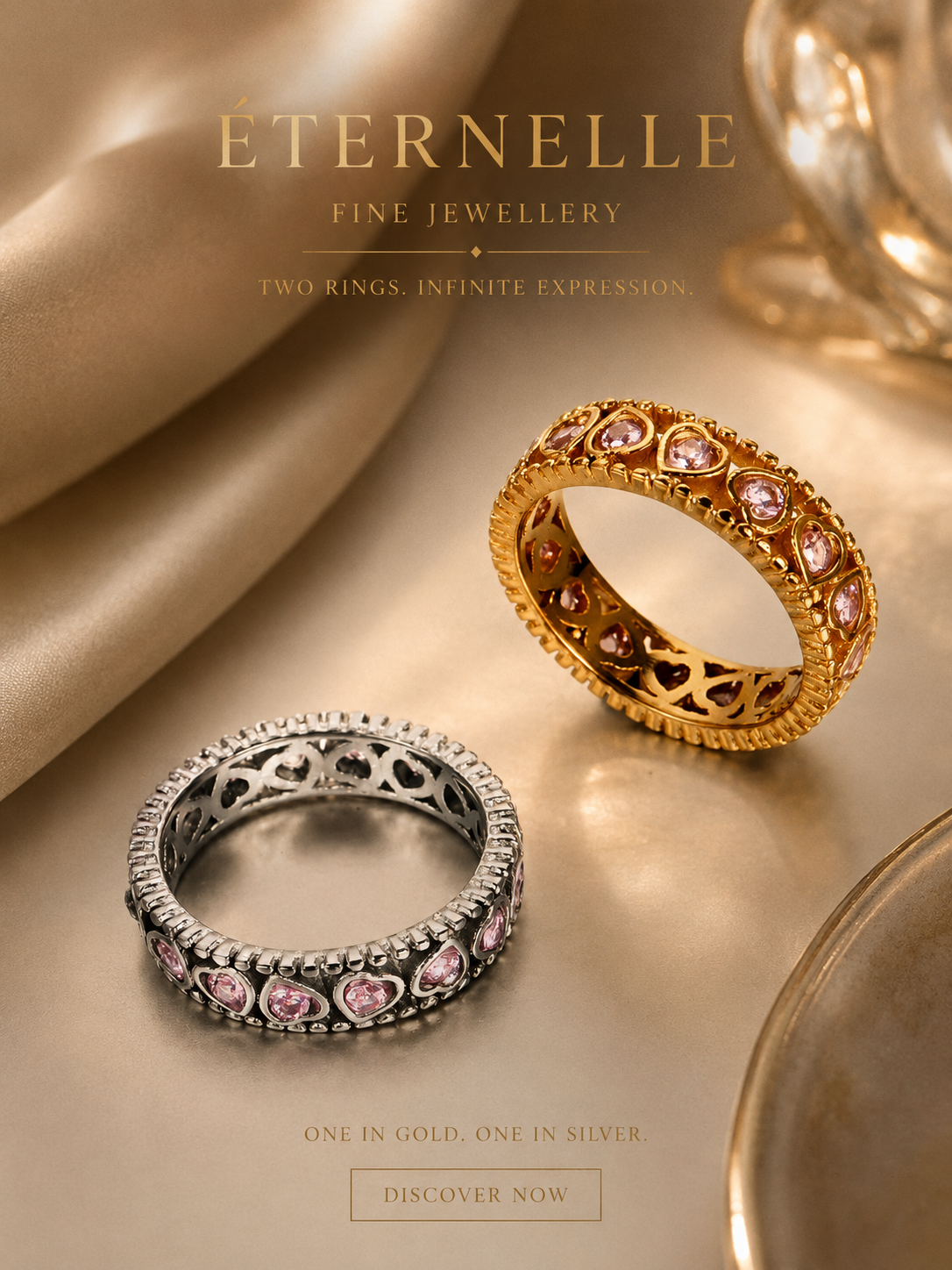 Rings: Love Row Stainless Steel Rings Titanium Steel