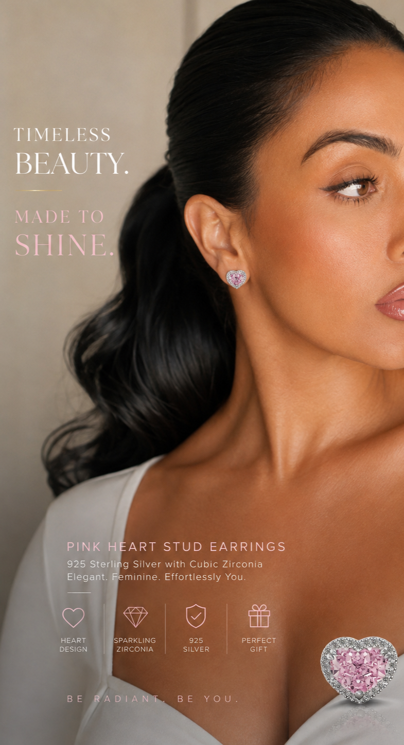 Silver: S925 Sterling Silver Pink Stud Earrings.