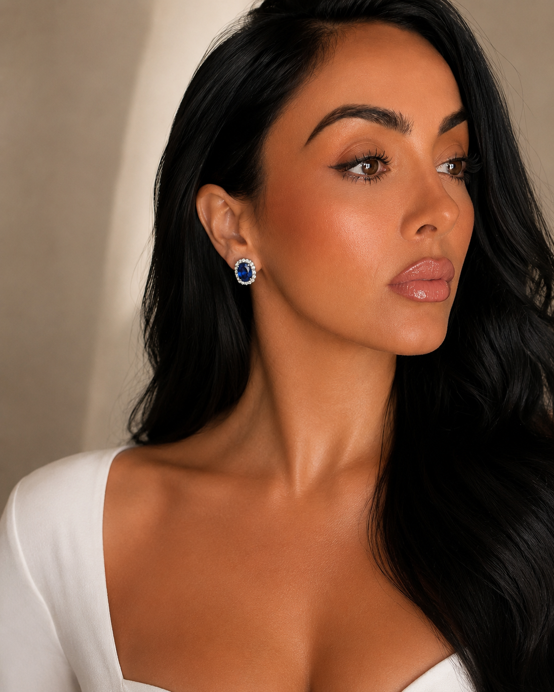Silver: Oval Egg Shaped S925 Sterling Silver Stud Earrings.