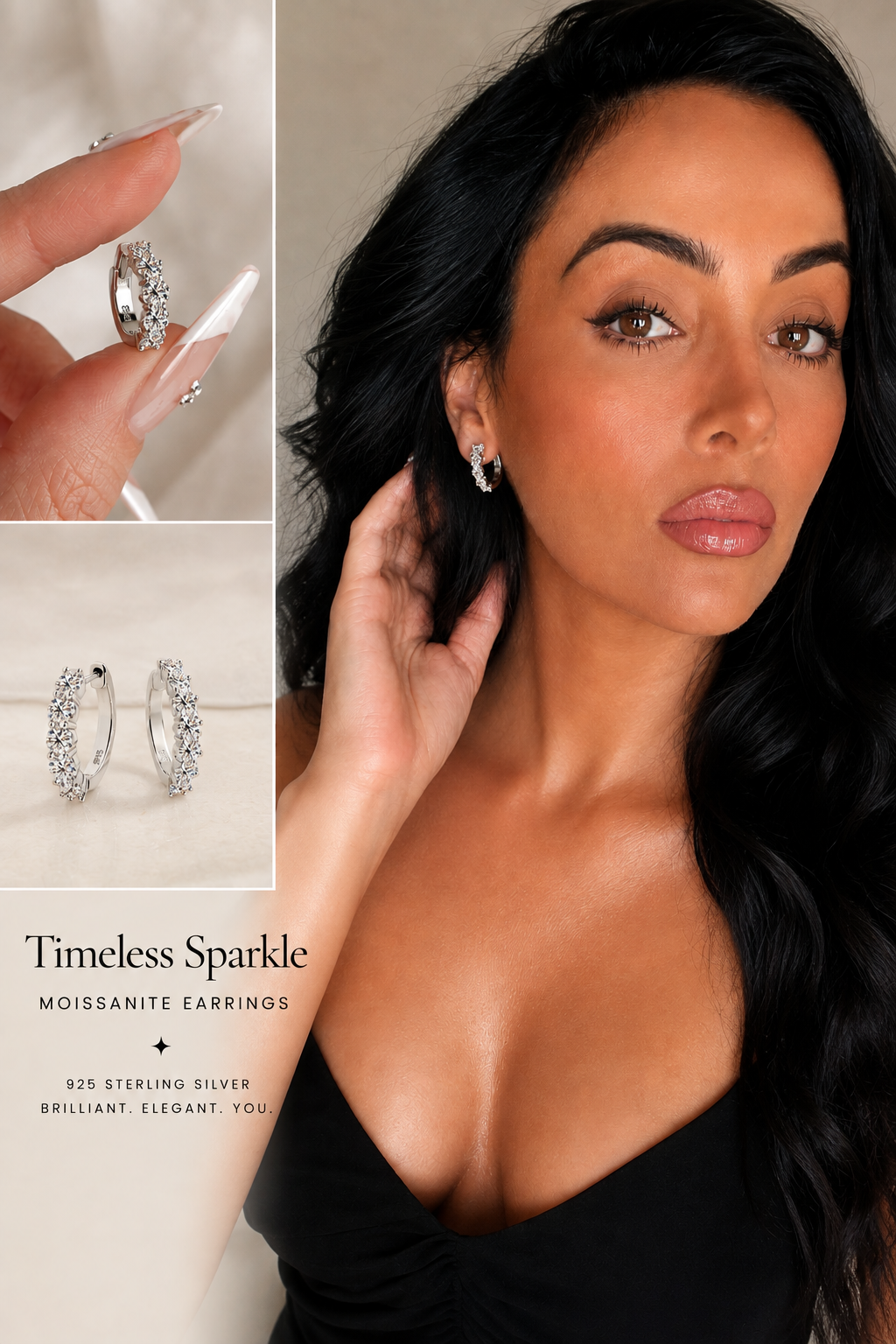 Silver: S925 Sterling Silver Moissanite Earrings